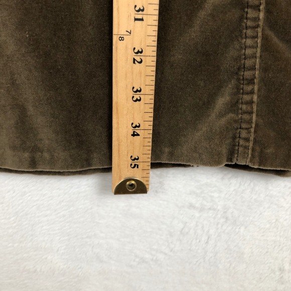 SUNDANCE Velvet Midi Skirt Sz 12 Brown Button Front 100% Cotton Casual Comfort - Picture 6 of 11